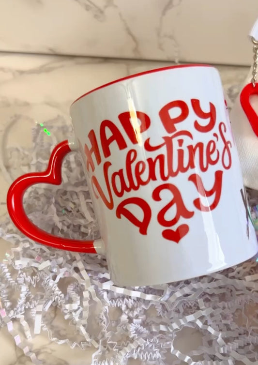 Taza personalizada 110z con asa de corazón